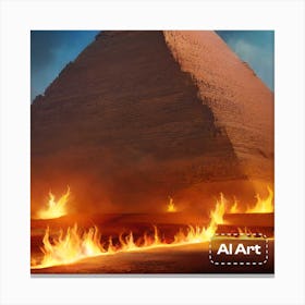 Pyramids fire Canvas Print