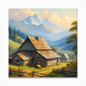 Farm In The Mountains 1 Canvas Print