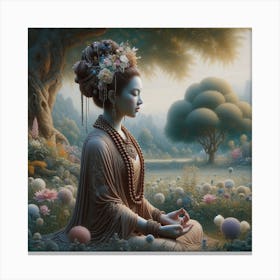 Buddha In The Forest 5 Canvas Print