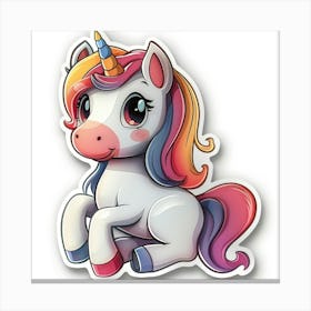 Unicorn Sticker 7 Canvas Print