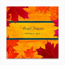 Autumn Themed Sale Banner Featuring Rich Textured Leaves In Shades Of Orange And Yellow Intertwine Canvas Print