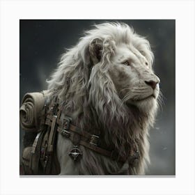 Lion With Backpack Canvas Print