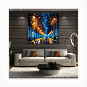 Night In The Park 1 Canvas Print