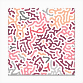 Organic Digital Shapes Pink Orange Square Canvas Print