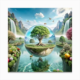 Tree In A Sphere Canvas Print