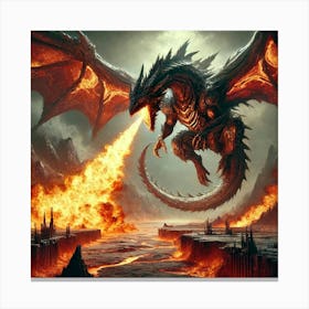 Dragons Of The Sky Ember Storm Canvas Print