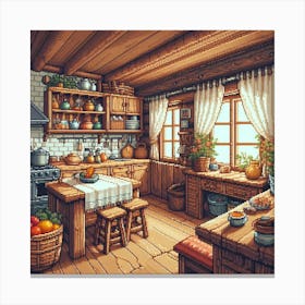 Pixel Kitchen Canvas Print