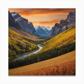 Sunset In The Mountains 1 Canvas Print