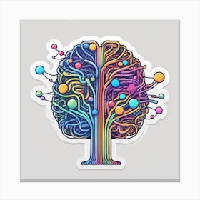 Brain - Sticker 1 Canvas Print