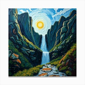 Waterfall In The Mountains 2 Canvas Print