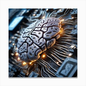 Brain On Circuit Board 28 Canvas Print