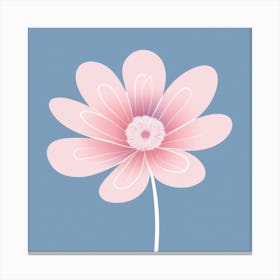 A White And Pink Flower In Minimalist Style Square Composition 311 Canvas Print