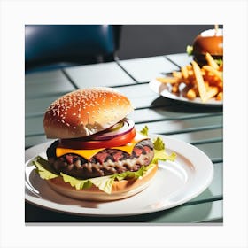 Burger And Fries 5 Canvas Print