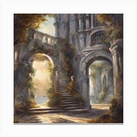 Castle Courtyard Canvas Print