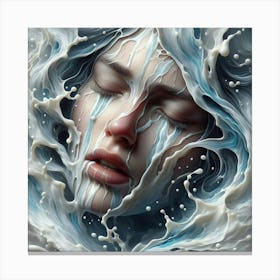 Woman Crying In Water Canvas Print