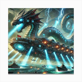 Thunder Serpent Command Vessel Fleet Command Interface Canvas Print