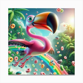 Rainbow Flamingo Canvas Print