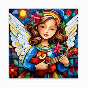 Angel With Guitar Canvas Print