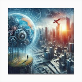 Futuristic Cityscape 1 Canvas Print