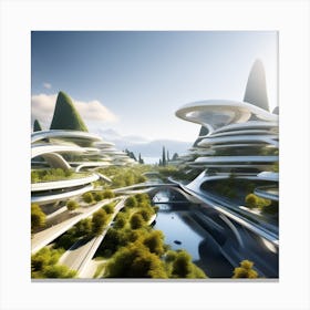 Futuristic City 306 Canvas Print