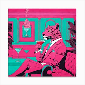 Leopard In A Suit Canvas Print