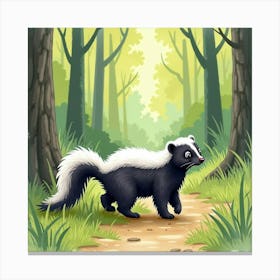 Skunk In The Forest Canvas Print