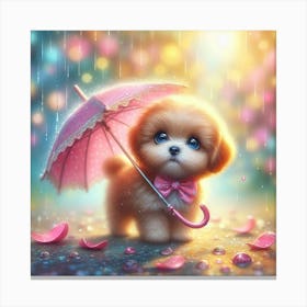 Puppy In The Rain 4 Canvas Print