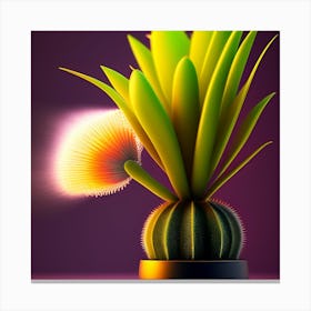 Cactus Cacti And Disco Ball Art Print Canvas Print