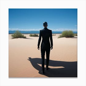 Shadow Of A Man In The Desert Canvas Print