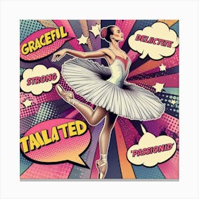 Ballet, pop art 2 Canvas Print