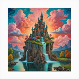 Enchanted Heights The Castle Of Cascading Waters (5) Canvas Print