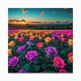 Sunset Roses 1 Canvas Print