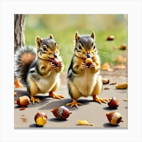 Chipmunks 4 Canvas Print