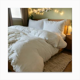 A Photo Of A Bed With A Large (6) Canvas Print