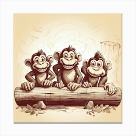 Monkeys On A Log Toile