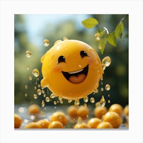 Happy Yellow Smiley Canvas Print