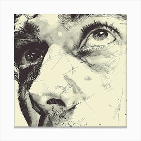 Portrait Of A Man Hand Drawn Sketch Canvas Print