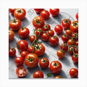 Tomatoes On A Plan Canvas Print