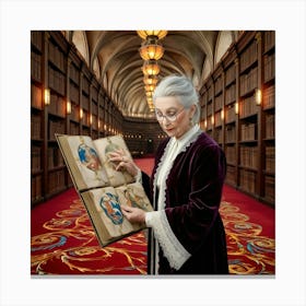 The Elderly Lady Librarian 080 Canvas Print