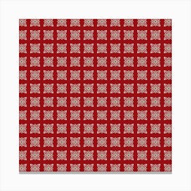 Snowflakes On A Red Background Canvas Print