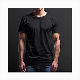 Man In Black T-Shirt Canvas Print