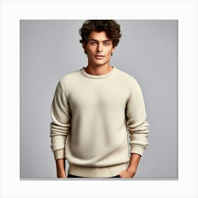 Mock Up Jumper Blank Plain Sweater Pullover Knit Cotton Wool Fleece Soft Comfy Cozy M (3) Canvas Print