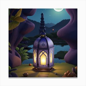 Lantern In The Night Canvas Print