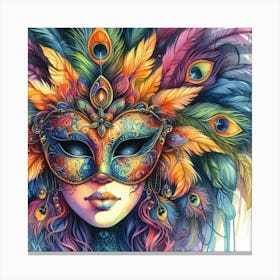 Peacock Mask 1 Canvas Print