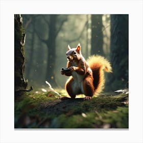 Squirrel In The Forest 327 Canvas Print