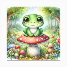 Frog In The Forest Canvas Print