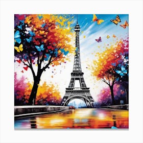 Paris With Butterflies 122 Canvas Print