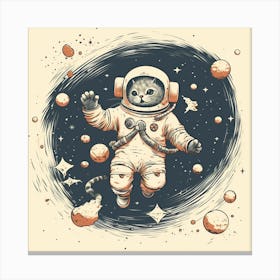 Cat Astronaut In Space Canvas Print