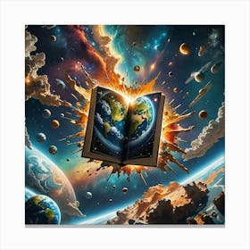 Book In Space Canvas Print