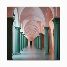 Pink Hallway - Pink Stock Videos & Royalty-Free Footage 2 Canvas Print